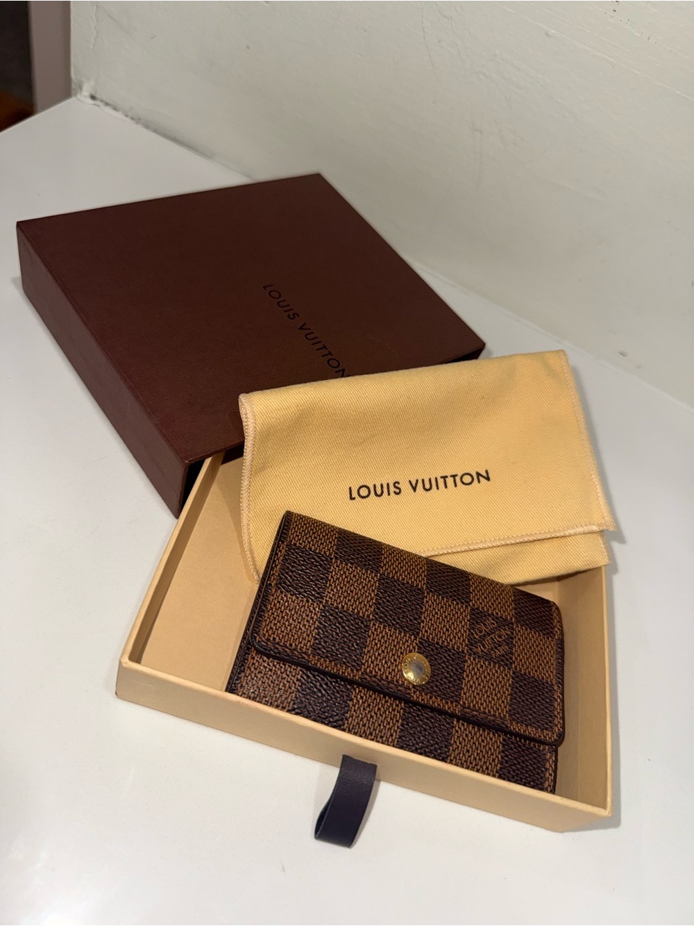 Louis Vuitton Damier Ebene 6 Ring Key Case Wallet